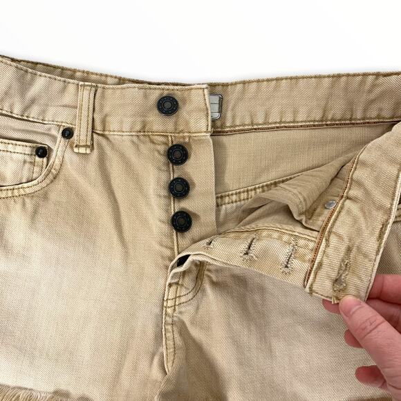 Free People Uptown Button Fly Denim Shorts size 27 Khaki - Picture 7 of 11